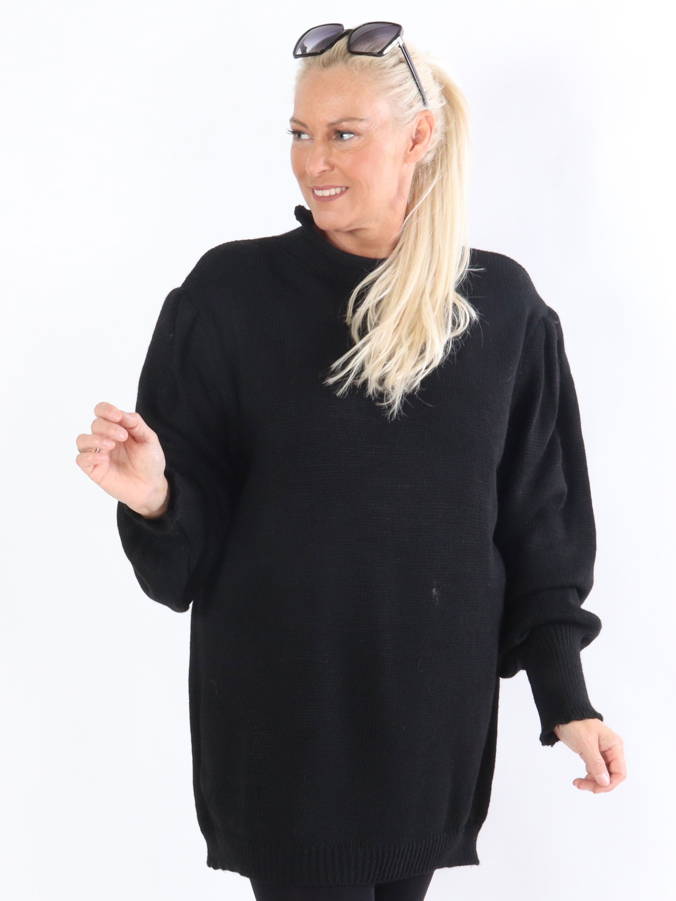 Beate - Striktrøje med små pufærmer